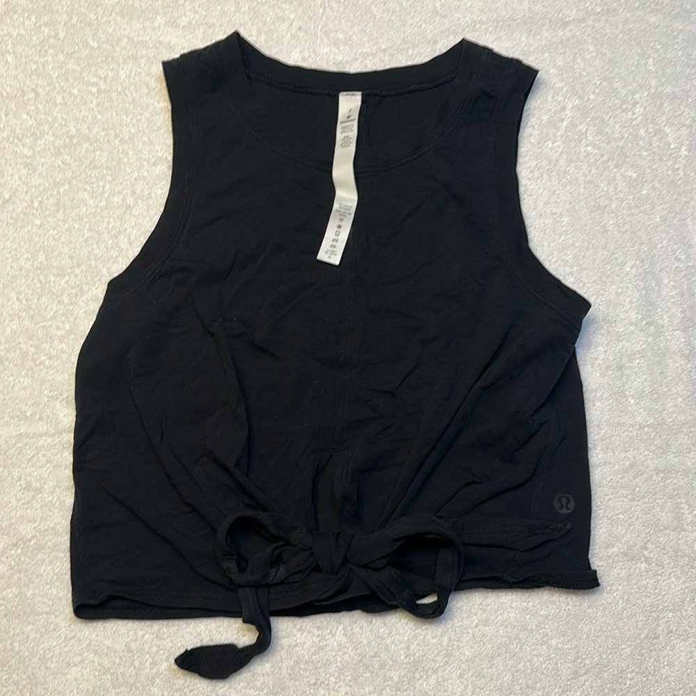 Lululemon black tie tank size 2